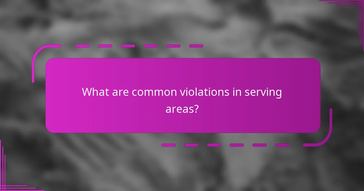 What are common violations in serving areas?
