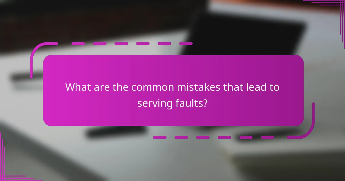 What are the common mistakes that lead to serving faults?