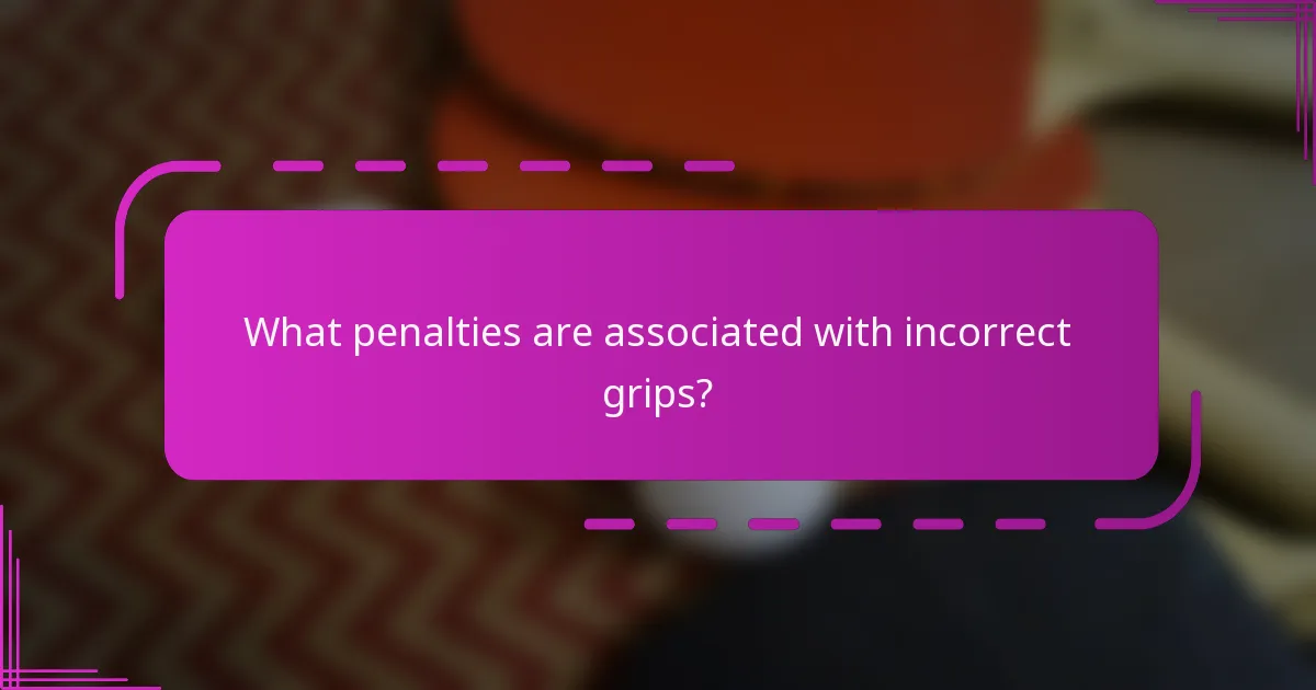 What penalties are associated with incorrect grips?