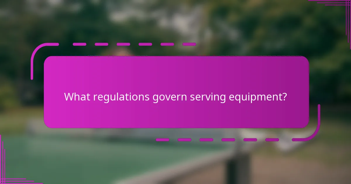 What regulations govern serving equipment?